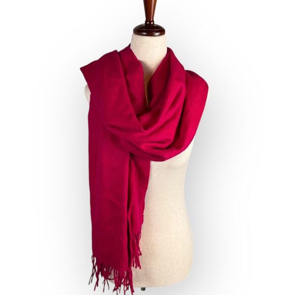 Vintage Talbots 100% Cashmere Red Oversized Scarf - Picture 6 of 10